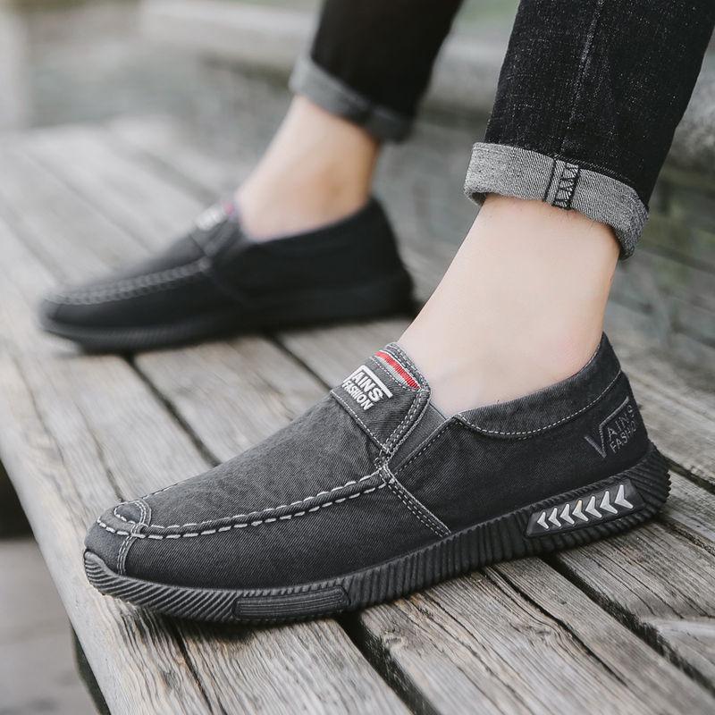 Men Canvas Shoe Solid Comfortable Casual Shoes Men Lace-up Light Summer Loafers Shoes