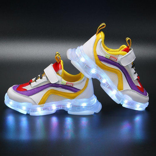 Mesh luminous shoes children's soft bottom girls fluorescent shoes boys light shoes shoes will glow