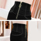 WTEMPO Zipper Closure Women's Super High Waist Leggings Can Be Worn Outside Cotton Black Pants Look Thin Tight Stretch Trousers