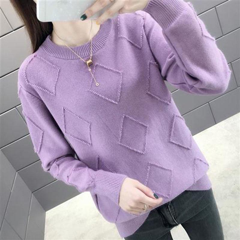 Pofulove Women Thick Knitted Sweater Winter Warm Pullover Sweater Top Soft Long Sleeve Female Jumper