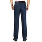 Thin Jeans Middle-aged and Elderly Trousers Men's High Waist Large Size Trousers Loose Straight-leg Pants