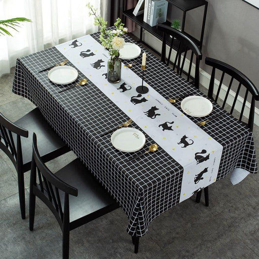 Pvc Coffee Table Cloth Table Mat Fabric Desk Table Mat Nordic Table Cloth Waterproof Oil-proof and Scald-proof Disposable Rectangular Table Cloth