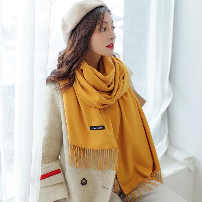 Winter Cashmere Scarf Women Thick Warm Shawls Wraps Lady Scarves Fashion Tassels Pashmina Blanket