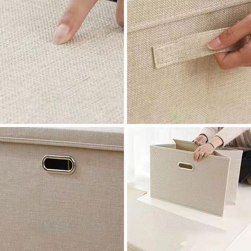 Covered Storage Box Clothes Snack Storage Box Folding Large Closet Storage Box Wardrobe Organizer Box