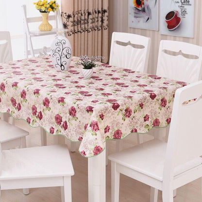 PEVA Disposable Oil-proof Waterproof and Easy-to-wipe Coffee Table Tablecloth Square Rectangular Tablecloth European Pastoral Style