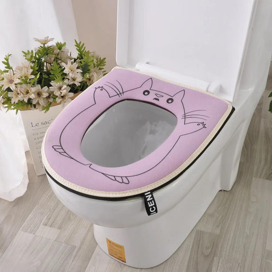 One Piece Toilet Mat Household Four Seasons Waterproof Seat Cushion Zipper Toilet Seat Cover