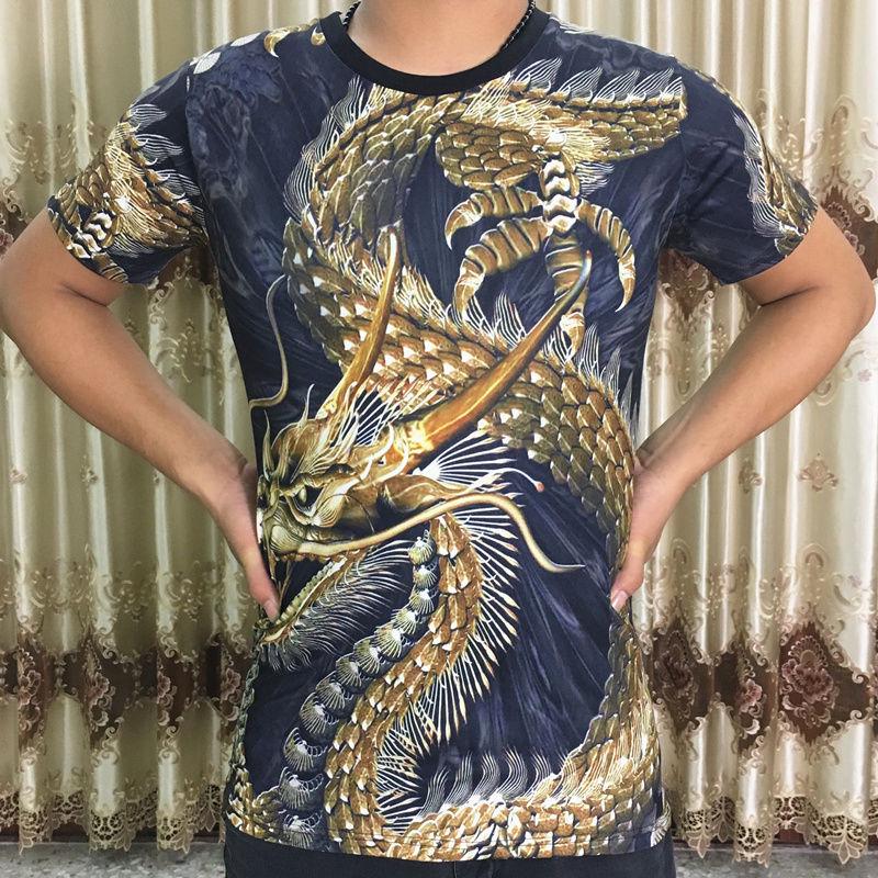 Large size men's clothes summer 3D digital printing T-shirt male personality short-sleeved T-shirt