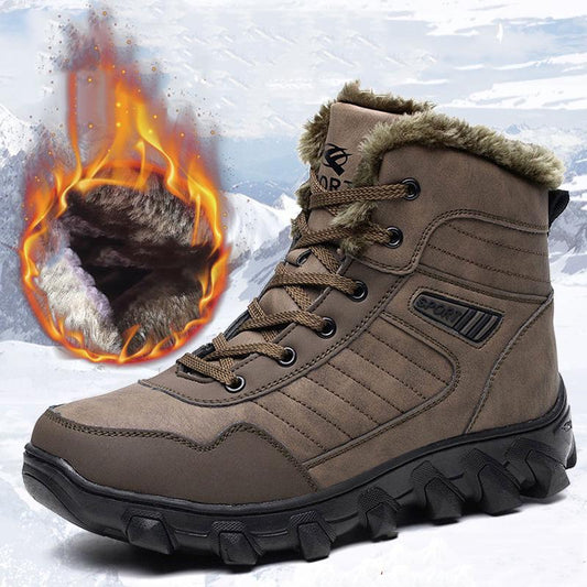 Snow Boots Men's Winter Warm Thick PlushShoes Waterproof Outdoor Men's Cotton Boots Size 38-48