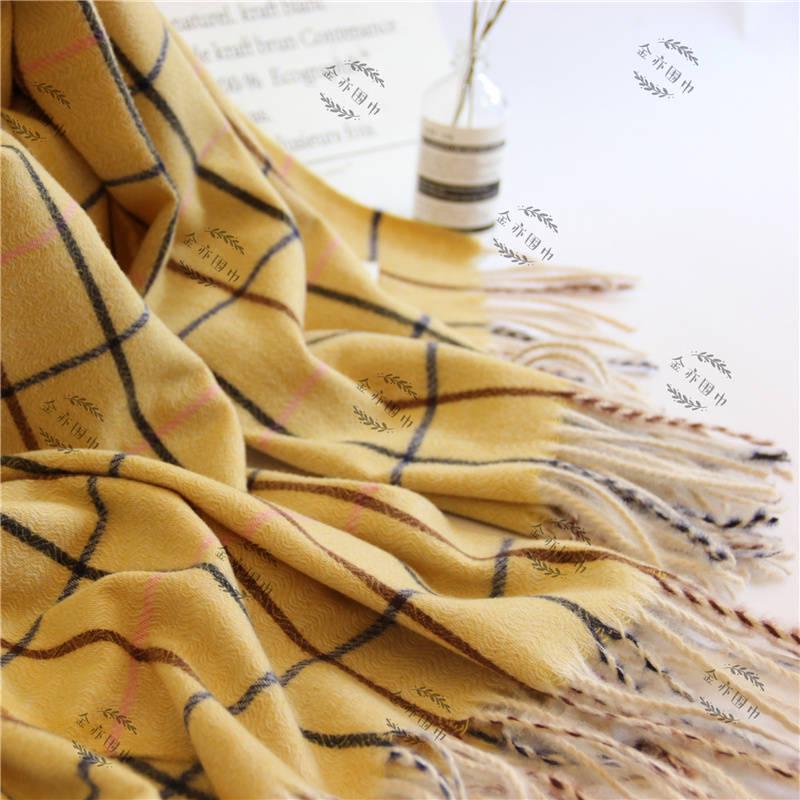 Winter Women Scarf Plaid Warm Cashmere Scarves Shawls Female Pashmina Scarf Lady Blanket Wraps