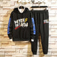 Trend Long-Sleeve Sweatshirt Set Large Size Hoodie Autumn Winter Men's Clothing 2pcs set