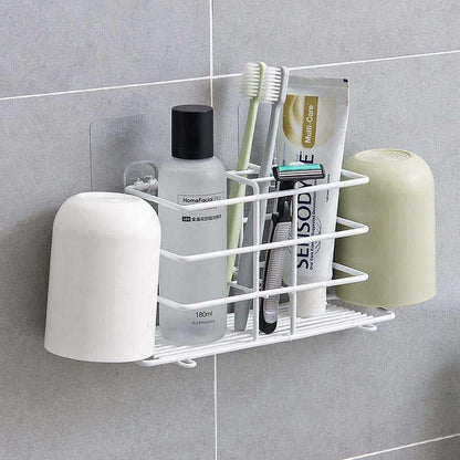 Metal Material Toothbrush Bathroom Wall-mounted Toiletries Storage Rack