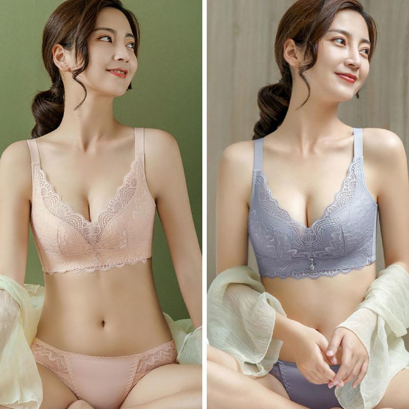 High Quality Natural Latex Underwear Small Breasted Women Gather Close Breast Bra Non-wireless Non-marking Adjustable Bra