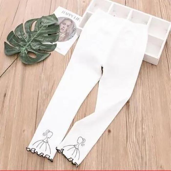 Girls' Leggings Children's Spring and Autumn Thin Girl Korean Cropped Trousers Stretch Pants Baby Outer Wear and Inner Wear