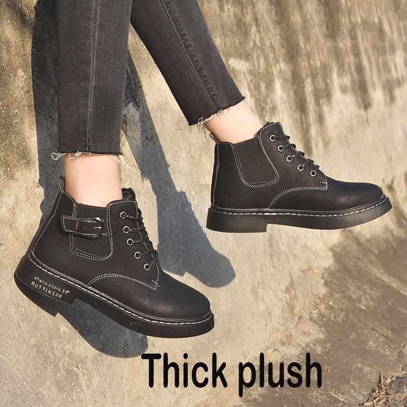 2019 Women Boots Fashion Warm Winter Women Shoes Autumn Leather Footwear for Women Casual Shoes