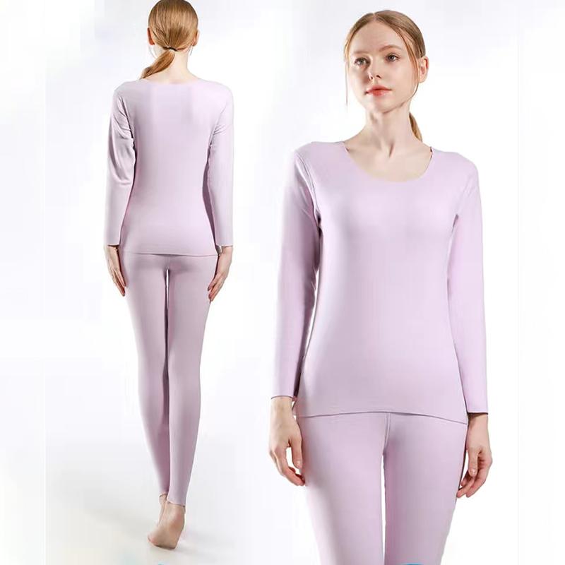 Women Long Sleeve Thermal Underwear Winter Plus Velvet Thicken Tight Suit Pajamas Autumn Windproof High Elasticity Slim Breathable Wearable Versatile