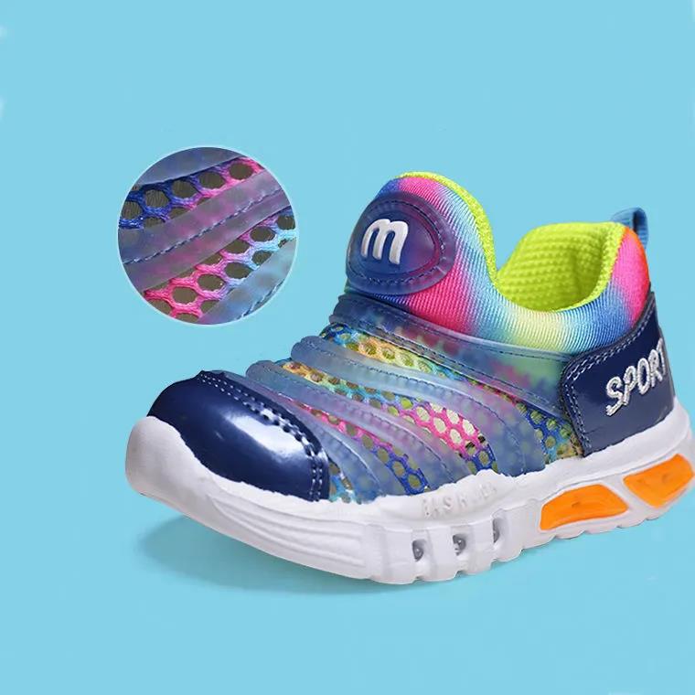 Children's Shoes Sports Shoes Light-up Shoes Spring and Autumn Breathable Baby Toddler Shoes Children's Soft-soled Baby