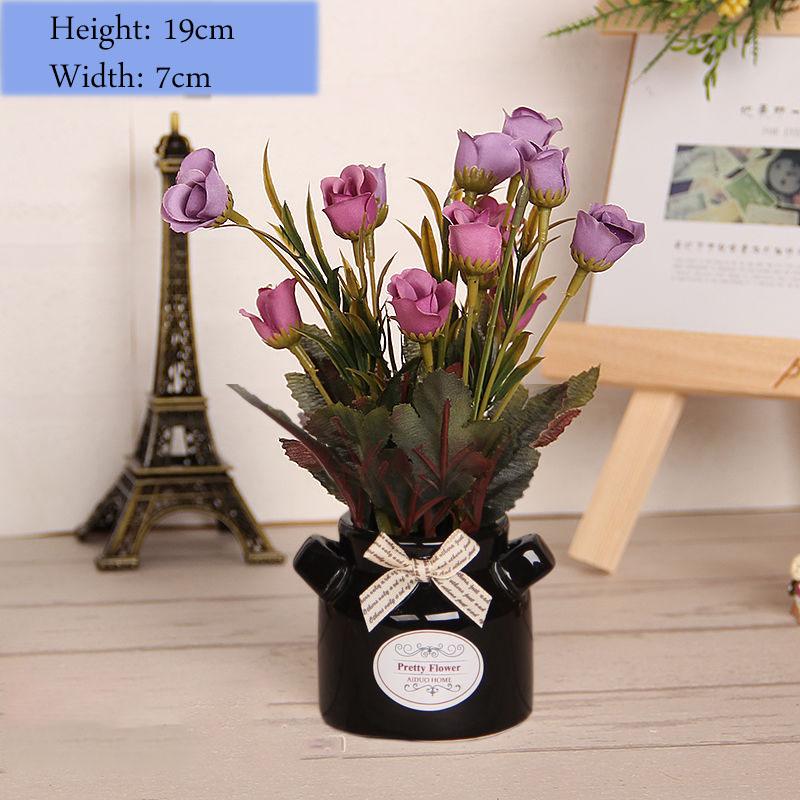 Creative Home Decoration Ornaments Desktop Clutter Small Objects Display Artificial Flowers Flower Potted Set Ornaments