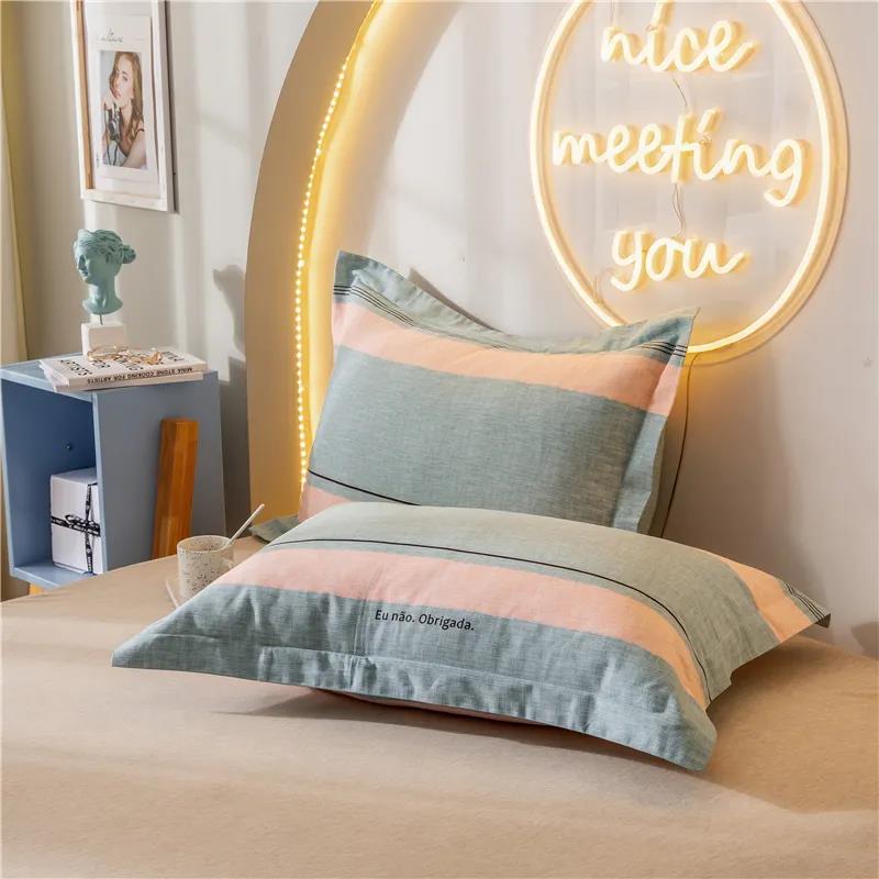 Two-piece Pillowcase Modern Minimalist Thickened Brushed Pillowcase Double Bedroom Pillowcase 48*74cm