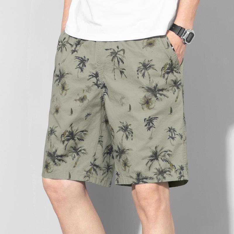 Cotton Beach Pants Men's Shorts Summer Thin Casual Pants Loose Large Size Five-point Pants