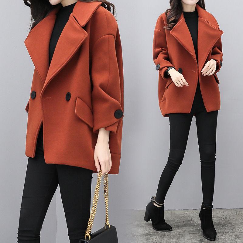 Women's Coat Fashion Autumn Winter Outwear Woolen Overcoat Elegant Trench Coat Jacket Short Overcoat