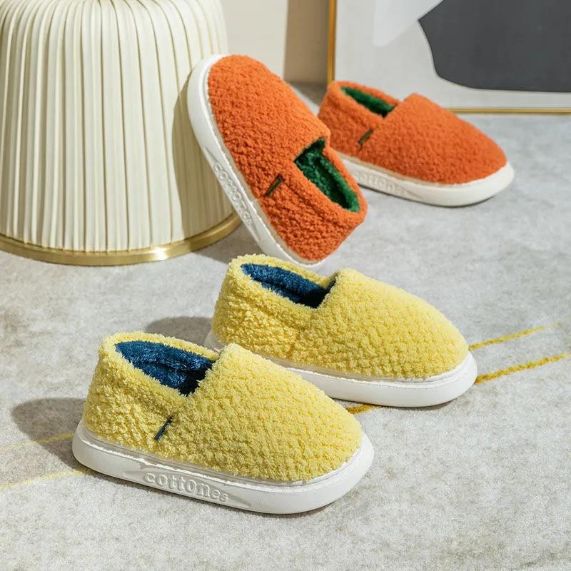 Cotton Slippers Women's Winter Bag with Indoor Couples Home Warmth Month Postpartum Household Plush Thick-soled Cotton Shoes