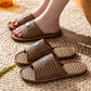 Women's Sandals and Slippers Summer Straw Bamboo and Rattan Couples Home Household Indoor Non-slip Soft Bottom Men's Linen Slippers