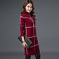 Autumn Winter Plaid Turtleneck Sweater Women Long Thick Pullover Sweater Dress All-match Bottoming Shirt Jumper Top