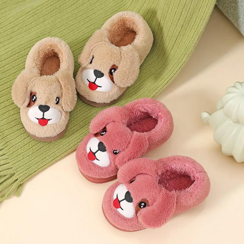 Men and Women Dog Design Sense Cotton Shoes Indoor and Outdoor Non-slip Casual Slippers Lightweight Flat Shoes Soft Shoes