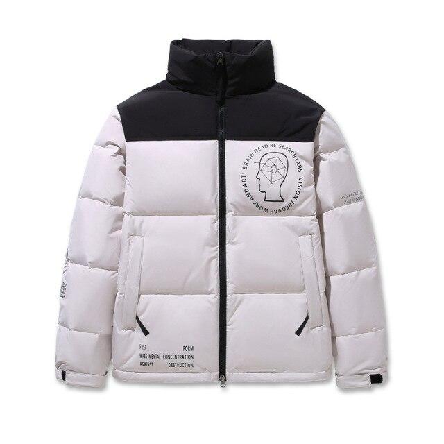 Patchwork White Duck Down Winter Jacket Men's Casual Outdoor Hooded Down Jacket Thickened Warm Couple Jacket Unisex