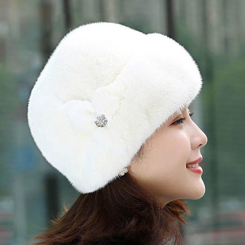 Hat Female Imitation Mink Wool Mother Hat Imitation Fur Toe Cap Warm Beret