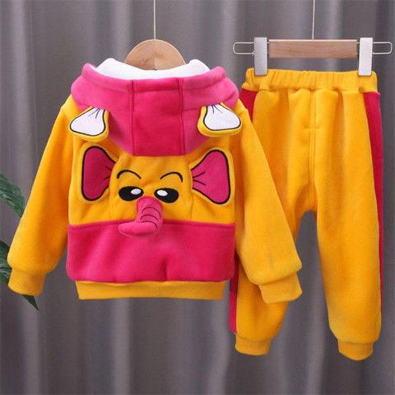 Children's Clothing Girls Baby Winter Clothing Infants Children Children's Suits 0-5 Years Old Female Baby Two-piece Clothes Winter Clothing