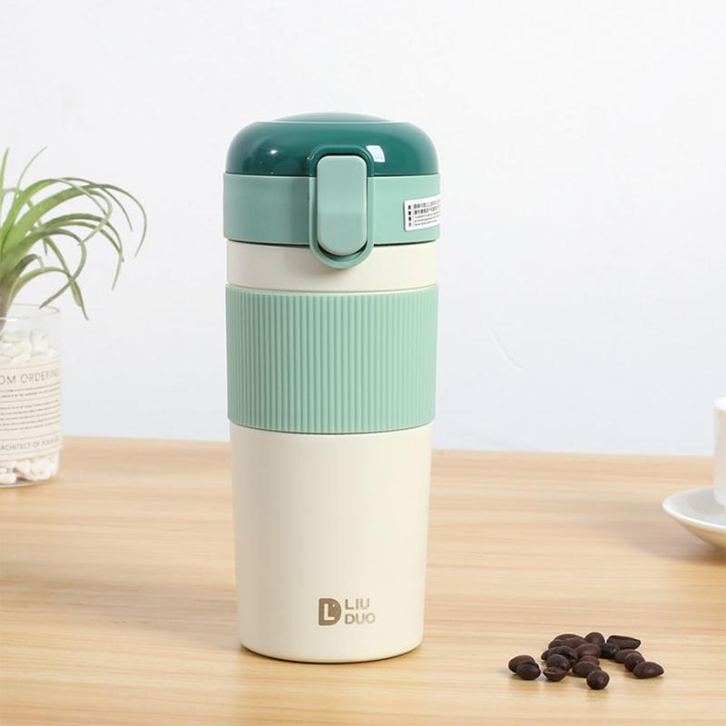 Straw Thermos Cup Girls Water Cup Student Portable Coffee Cup Portable Thermos Cup Large Capacity Cup