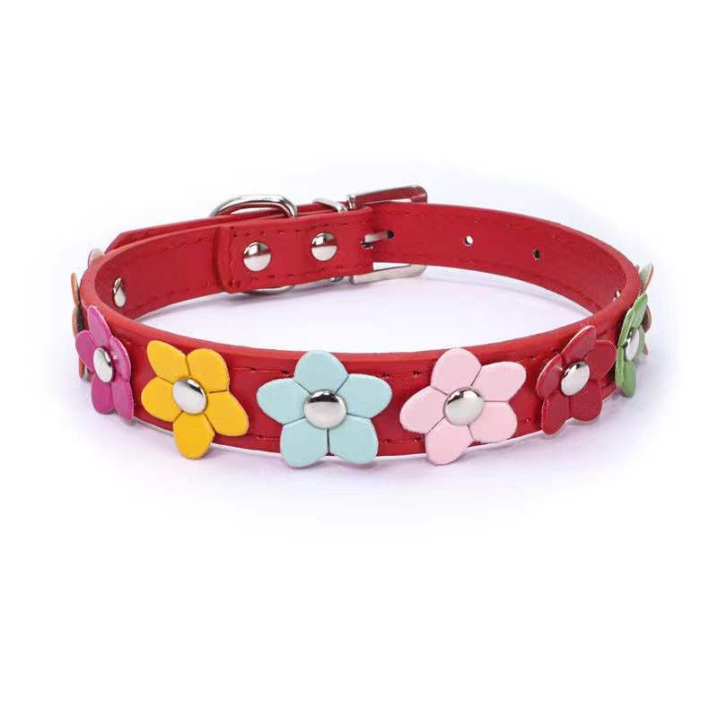 Pet Cat Cat Collar Cute Flowers Teddy Dog Collar Puppies Collar Kittens Neckwear Adjustable Collar Pet Dog's Cat's Neckerchief Dog Leash Collar