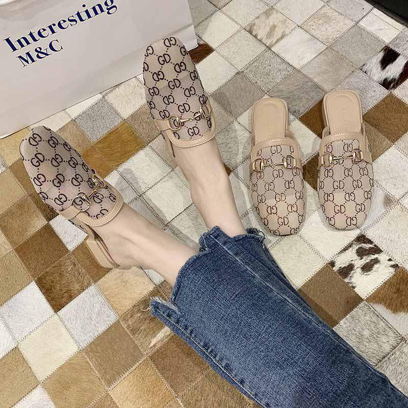 Plus Size 35-39 Summer Women Slippers Outdoor High Heels Bohemian Beach Wear-resistant Non-slip Office Lady Plat Mesh Sandals