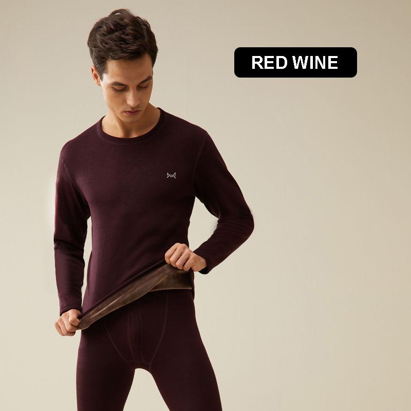 Warm Clothing Men's Plus Velvet Thickening German Velvet Heating Thermal Underwear Men's Autumn Clothes Long Pants Suit Winter Bottoming Shirt