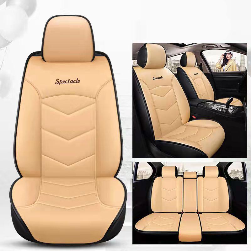 Five-seater Car Seat Cover PU Leather Universal Seat Cushion Soft and Comfortable Mat for Car Truck SUV RV