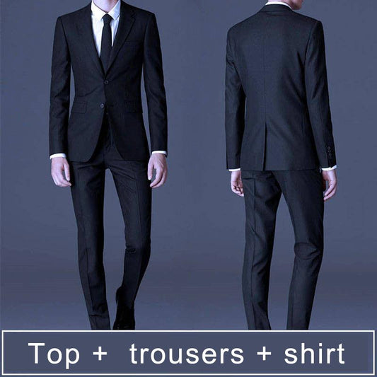 Men's High-quality Slim Suit Three-piece Business Formal Wear Professional Wear Groom Wedding Dress