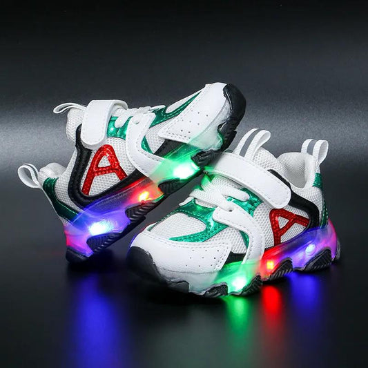 Kids Toddler Shoes Led Glowing Sneakers with Light Children Running Shoes Hook Loop Fashion Luminous Sport Shoes for Girls Boys