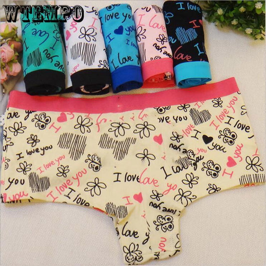 6Pcs/lot Girls Underpants Flower Heart Cotton Panties Underwear Briefs