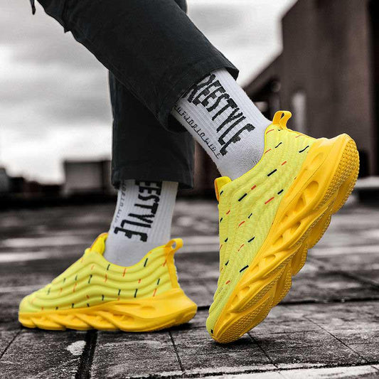 Plus Size39-44 Men Low-top Sneakers Running Basketball Sock Shoes Breathable Lightweight Non-slip Sock Shoes Wear-resistant Deodorant Blade Shoes