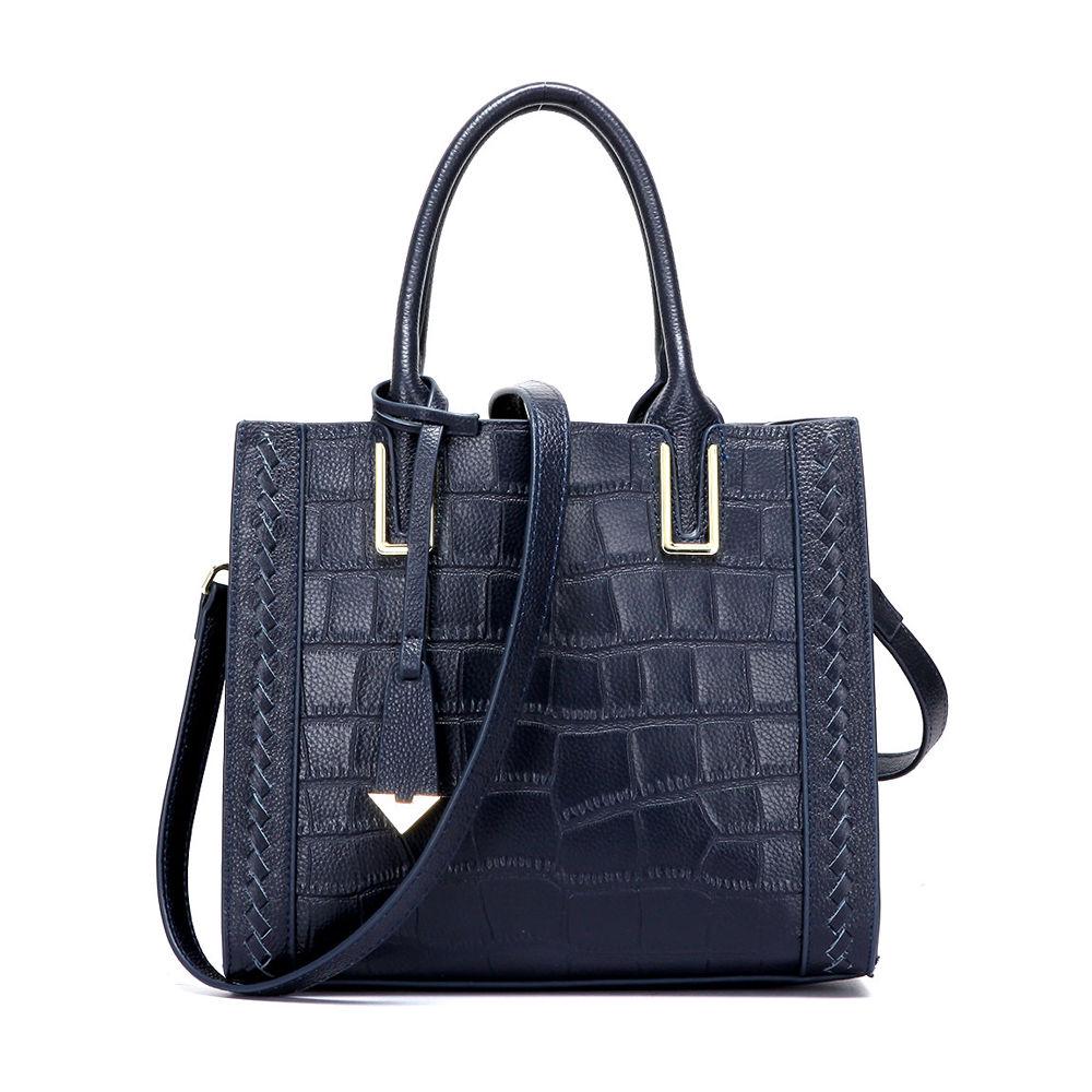 The First Layer Cowhide Crocodile Pattern Women's Handbag Shoulder Bag Bag Women Fashion Leather Handbag Big Bag