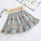 Autumn Spring Summer Casual Girls' Skirts Korean Version of Elastic Short Skirts Pleated Skirts Playful Style Sweet Style Floral skirt