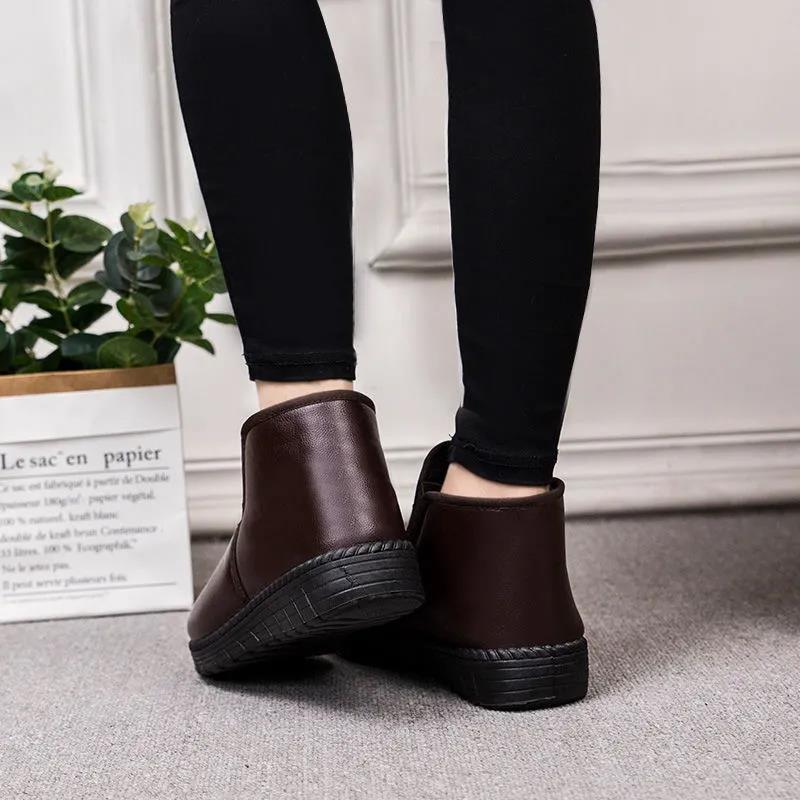 Snow Boots Women Plus Velvet Cotton Shoes Women Winter Thick Warm Flat Non-slip Cotton Boots