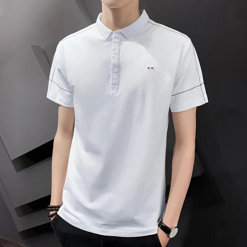 Summer Men's Short Sleeve T-shirt Lapel Polo Shirt Youth Casual Bottoming Shirt Men's Top