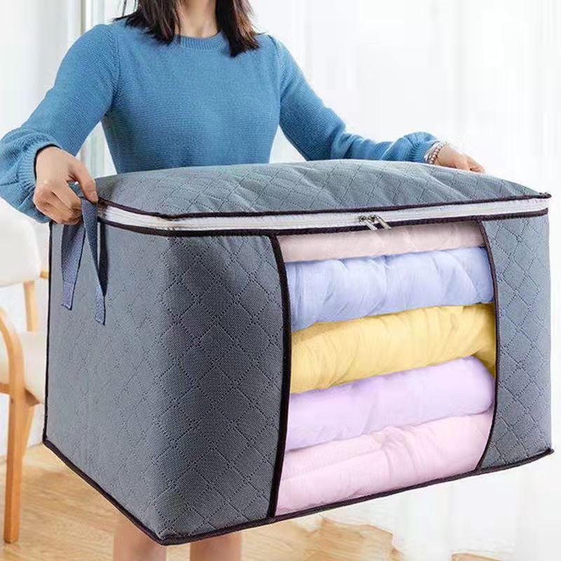 4PCS Wardrobe Organizer Bag Quilt Dustproof Packing Bag Moving Organizing Bag Storage Box for Clothes Wardrobe Clothes Foldable Storage Bag