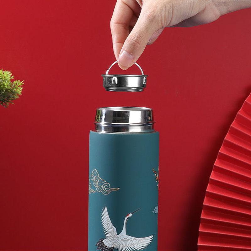 Intelligent Temperature Display Thermos Cup Chinese Style Trend Creative Water Cup Literary Male and Female Students Portable Tea Cup