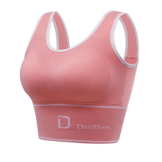 Women's Underwireless Underwear Fitness Underwear Breathable Sports Bra Shockproof Medium Strength Support Shaping Anti-Sagging Bra