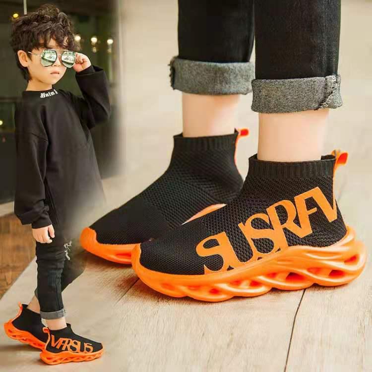 Autumn Children's Sports Shoes Boys Fashion Mesh Breathable Sports Shoes Students Running Girls Shoes Non-slip Coconut Shoes