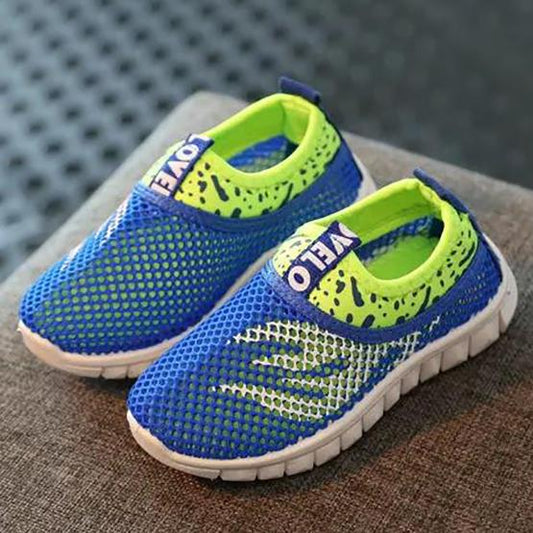 Children's Summer Mesh Shoes Boys' Anti-slip Bright Color Casual Shoes Soft Sole Flat Shoes