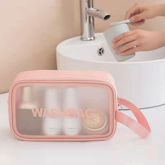 Female Waterproof Transparent Cosmetic Bag Large Capacity Travel Bag Portable Toilet Bag Cosmetic Storage Bag Makeup Bag Organizer